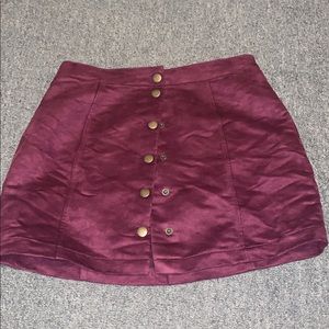 burgundy skirt
